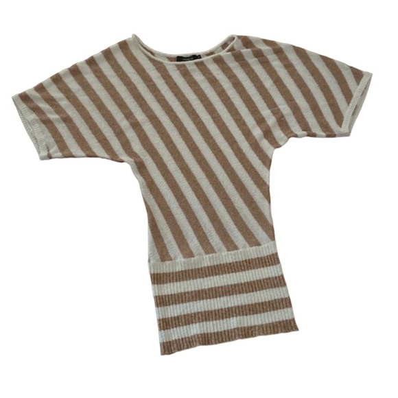 Arden B. Tan and white striped Y2K tunic top - Picture 1 of 4